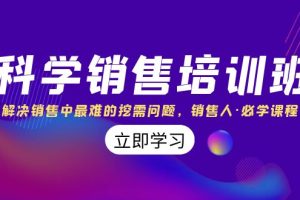 (8187期)科学销售培训班:解决销售中最难的挖需问题,销售人·必学课程(11节课)