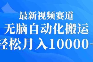 （9446期）最新视频赛道 无脑自动化搬运 轻松月入10000+