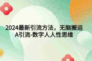 （9442期）2024最新引流方法，无脑搬运，A引流-数字人人性思维