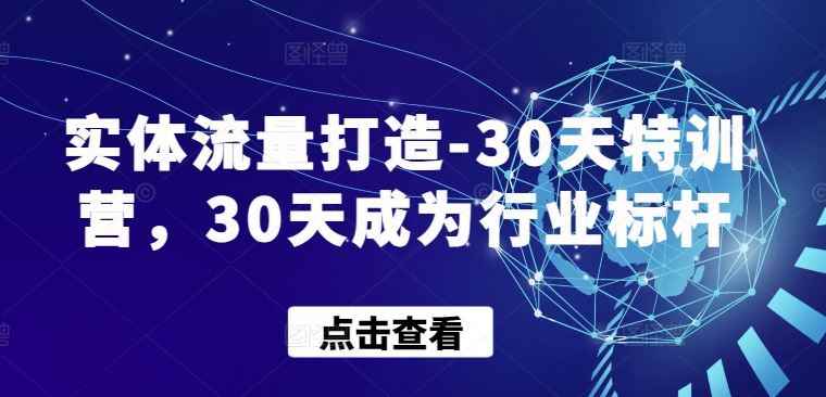 实体流量打造-30天特训营,30天成为行业标杆
