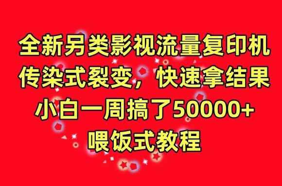 全新另类影视流量复印机,传染式裂变,快速拿结果,小白一周搞了50000+,喂饭式教程【揭秘】