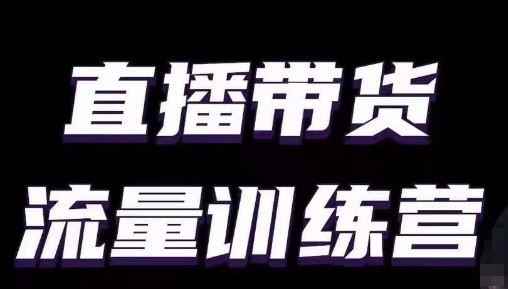 直播带货流量训练营,小白主播必学直播课