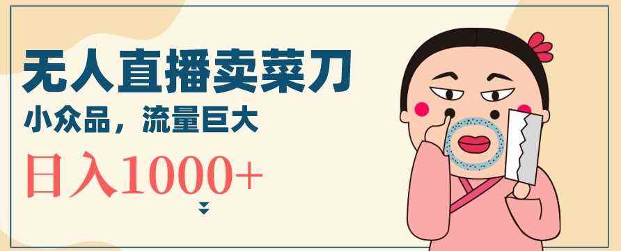 无人冷门品直播新玩法,通过卖菜刀日入1000+【揭秘】