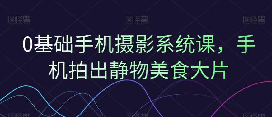 0基础手机摄影系统课,手机拍出静物美食大片