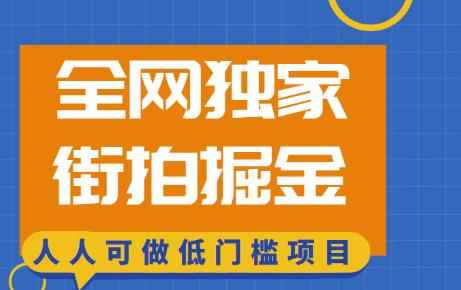 全网独家一街拍掘金,低门槛人人可做的赚钱项目【揭秘】