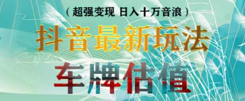 抖音最新无人直播变现直播车牌估值玩法项目,轻松日赚几百+【详细玩法教程】
