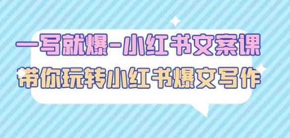 一写就爆-小红书文案课:带你玩转小红收爆文写作(45节课)