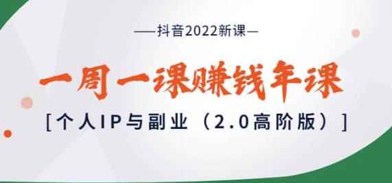 抖音2022新课:一周一课赚钱年课:个人IP与副业(2.0高阶版)
