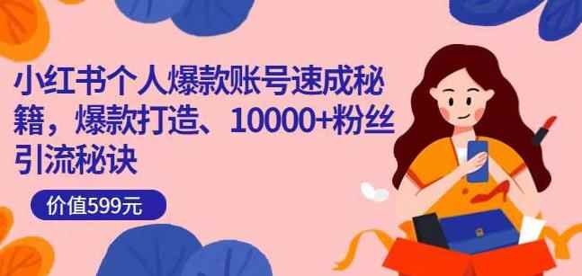 小红书个人爆款账号速成秘籍,爆款打造、10000+粉丝引流秘诀
