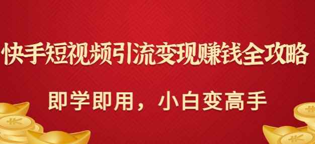 快手短视频引流变现赚钱全攻略:即学即用,小白变高手(价值980元)