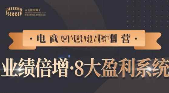 【电商TOP特训营】业绩倍增·八大赚钱系统,带你走TOP走过的路价值2980元