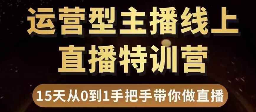 慧哥直播电商运营型主播特训营,0基础15天手把手带你做直播带货