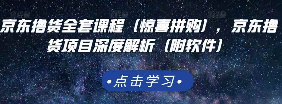 京东撸货全套课程(惊喜拼购),京东撸货项目深度解析(附软件)