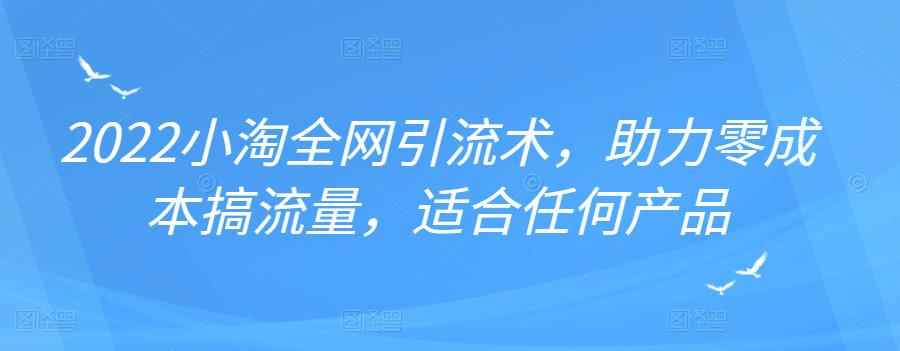 2022年小淘全网引流术,助力零成本搞流量,适合任何产品