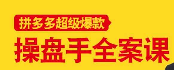 拼多多超级爆款操盘手全案课,教你新店0-1快速突破