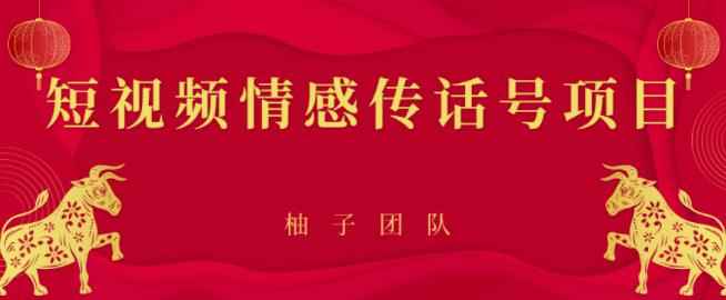 短视频情感传话号项目,细分领域的赚钱门道【视频课程】