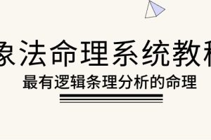 (10372期)象法命理系统教程,最有逻辑条理分析的命理(56节课)