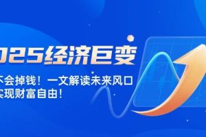 2025经济巨变，天上不会掉钱！一文解读未来风口，助你实现财富自由！