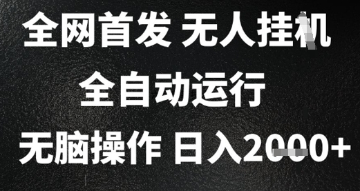 2025首发无人挂G项目,日入2k+,全自动运行,无脑操作,长期稳定 小白可玩【揭秘】