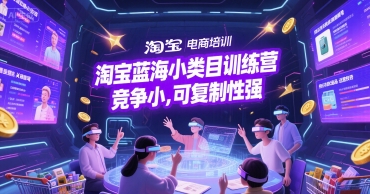淘宝蓝海小类目训练营, 竞争小,可复制性强