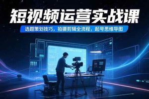 （15375期）短视频运营实战课，选题策划技巧，拍摄剪辑全流程，起号思维导图
