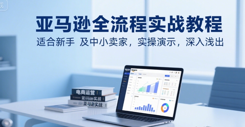 亚马逊全流程实战教程,适合新手及中小卖家,实操演示,深入浅出