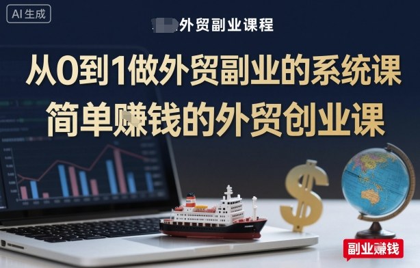 从0到1做外贸副业的系统课,简单賺钱的外贸创业课