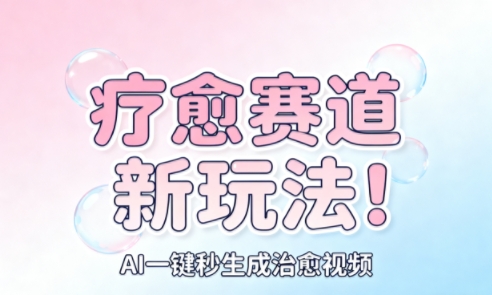AI+疗愈+一键生成,一分钟一条素材,每天想要多少素材就多少素材,矩阵做,月入1W