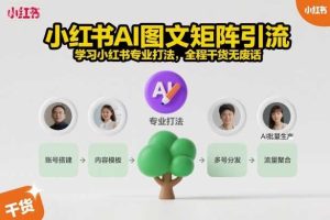 小红书AI图文矩阵引流，学习小红书专业打法，全程干货无废话