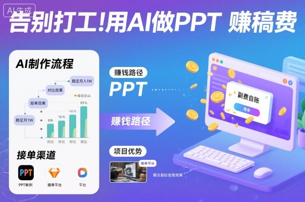 告别打工!用AI做PPT賺稿费,稳定月入1W,提供接单渠道