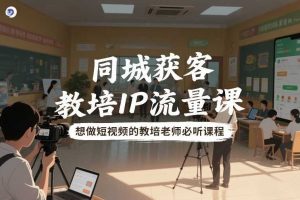 同城获客，教培IP流量课，想做短视频的教培老师必听课程