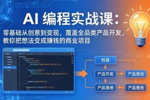 （18857期）AI编程实战课-第三期-6月更新：零基础从创意到变现，覆盖全品类产品开发，把想法变成赚钱项目