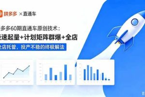 （18921期）拼多多60期直通车原创技术：极速起量+计划矩阵群爆+全店托管，投产不稳的终极解法