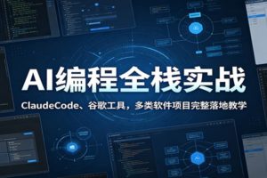 AI编程全栈实战：ClaudeCode、谷歌工具，多类软件项目完整落地教学