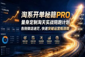 淘系开单秘籍PRO，量身定制淘天实战陪跑计划，告别做店迷茫、快速突破运营瓶颈期（2026年6月22日）