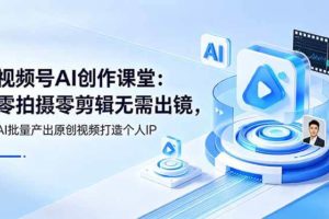 （19049期）视频号AI创作课堂：零拍摄零剪辑无需出镜，AI批量产出原创视频打造个人IP