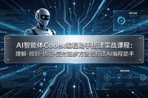 （19124期）AI智能体Codex编程助手搭建实战课程：理解-规划-执行-交付四步方法论打造AI编程助手