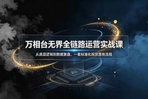 (19158期)万相台无界全链路运营实战课,从底层逻辑到数据复盘,一套标准化投放落地流程