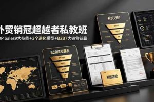(19156期)外贸销冠超越者私教班:TOP Sales9大技能+3个进化模型+B2B7大销售链路,系统进阶